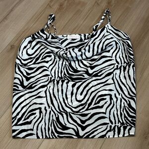 Alythea Zebra Pattern Camisole in Black and White